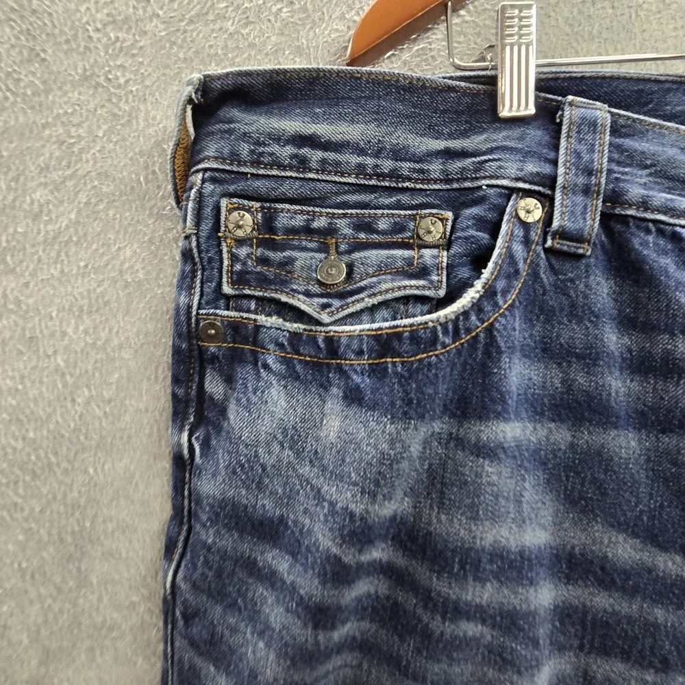 True Religion Men Jeans 40 Blue Denim GENO Flap Relaxed Slim‎ 31
